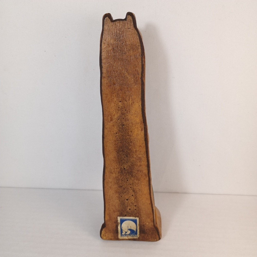 VTG Raven Alaskan Hand Painted Wood Carved Eagle Beaver & Bear Totem Pole 1985 - Picture 4 of 8